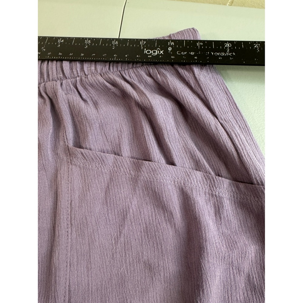 Torrid Pants Women 2 Purple Wide Leg Cargo Pocket Drawstring Textured Gaucho - Picture 3 of 9